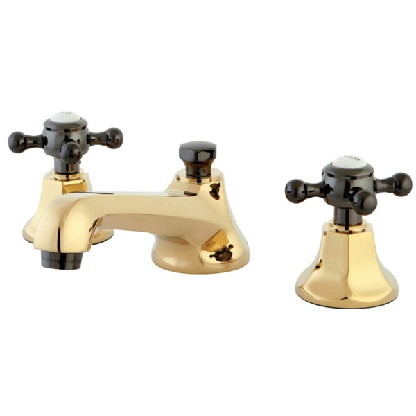 NS4466BX 8" Widespread Bathroom Faucet, Brass/Black Stainless Steel